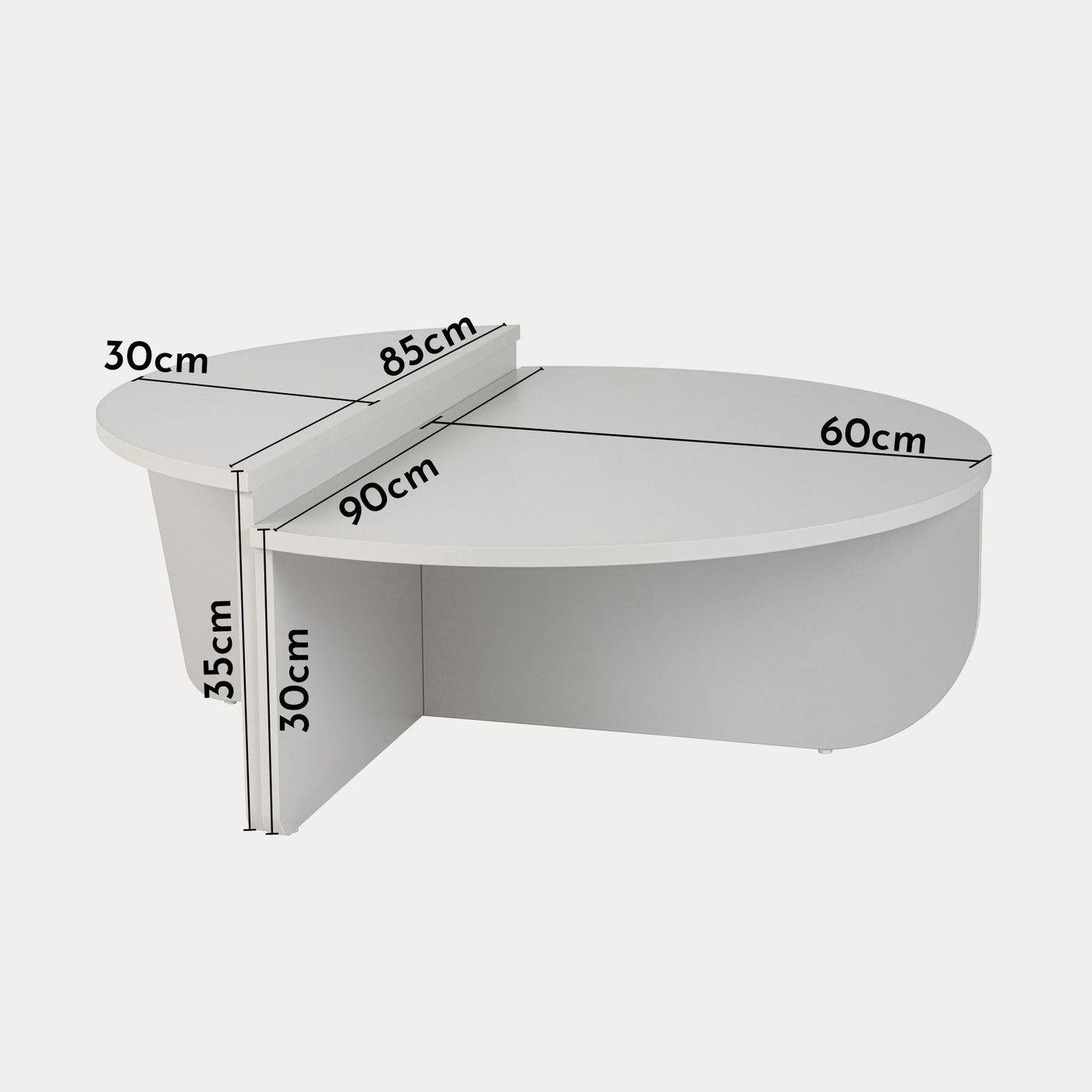 ELYNA Table basse ronde blanc D90 cm