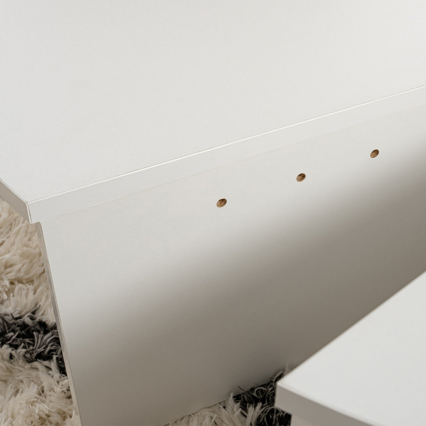 ELYNA Table basse ronde blanc D90 cm
