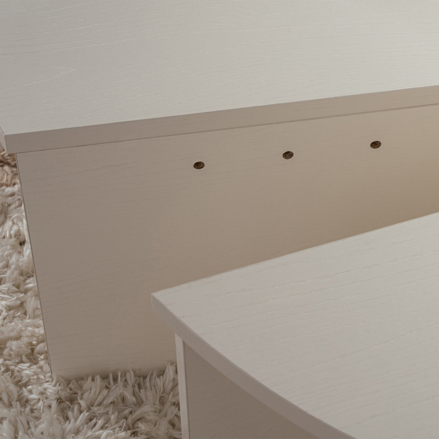 ELYNA Table basse ronde couleur bois blanc D90 cm