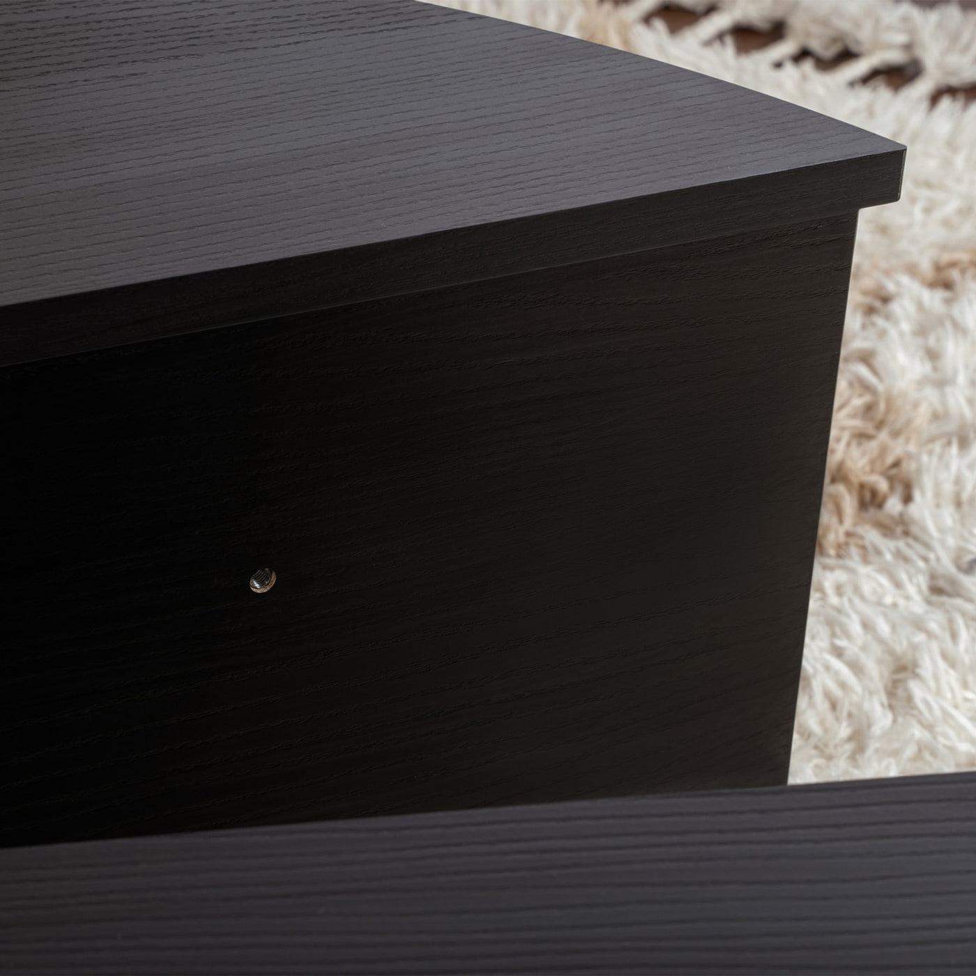 ELYNA Table basse ronde couleur bois noir D90 cm