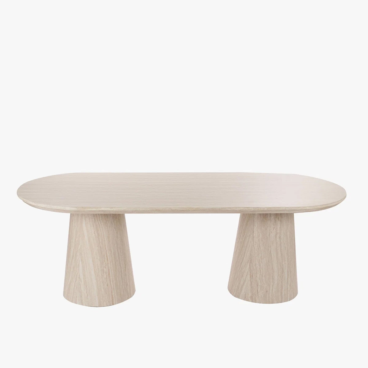 ENAYA Table à manger ovale couleur bois clair 220 cm - Table à manger - Mobilier Deco