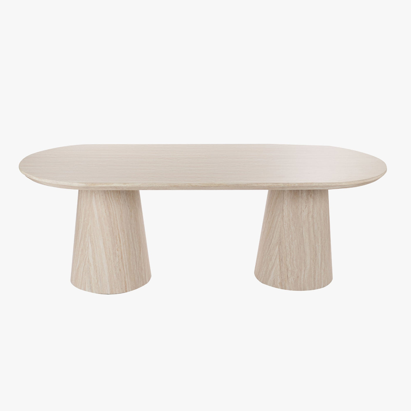 ENAYA Table à manger ovale couleur bois clair 220 cm - Table à manger - Mobilier Deco