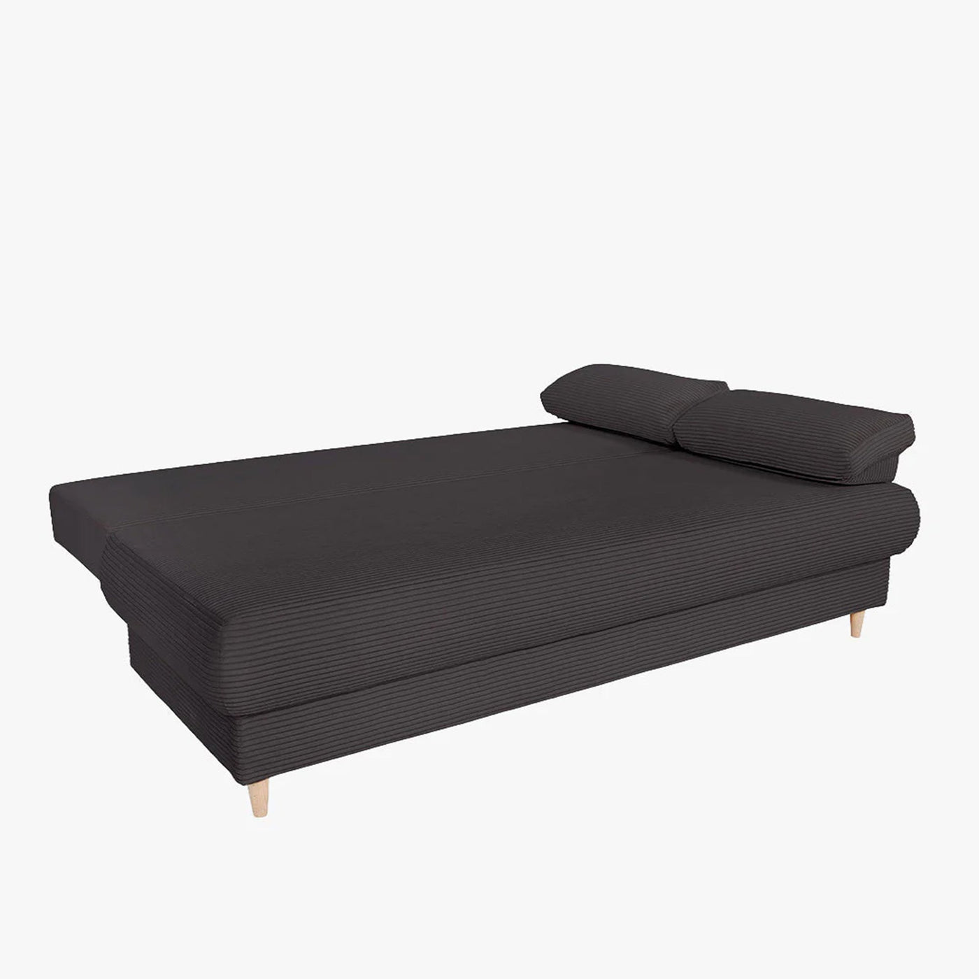 ERIYA Canapé 3 places convertible en velours côtelé gris anthracite - Canapés convertibles - Mobilier Deco