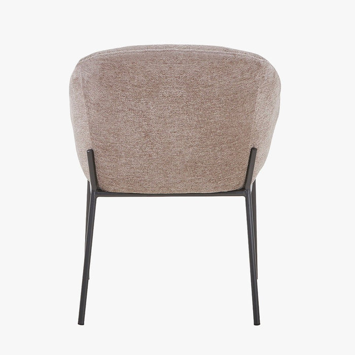 ESMA Chaise en tissu taupe pieds en métal noir