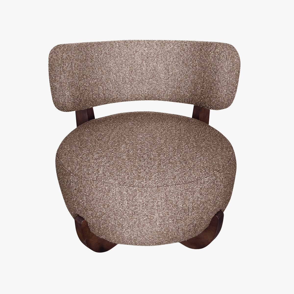 ESTER Fauteuil en tissu texturé taupe pieds en bois foncé - Fauteuils - Mobilier Deco