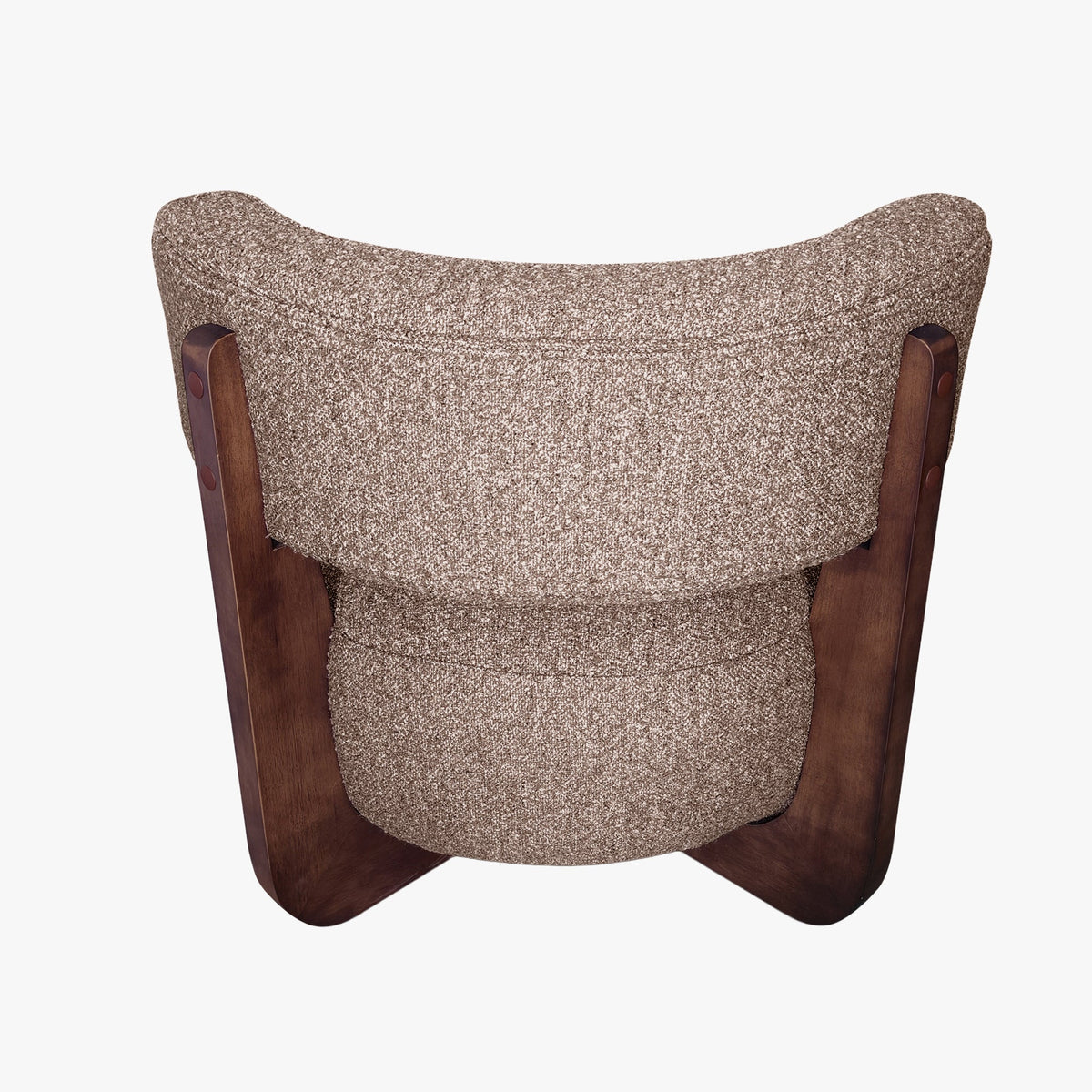 ESTER Fauteuil en tissu texturé taupe pieds en bois foncé - Fauteuils - Mobilier Deco