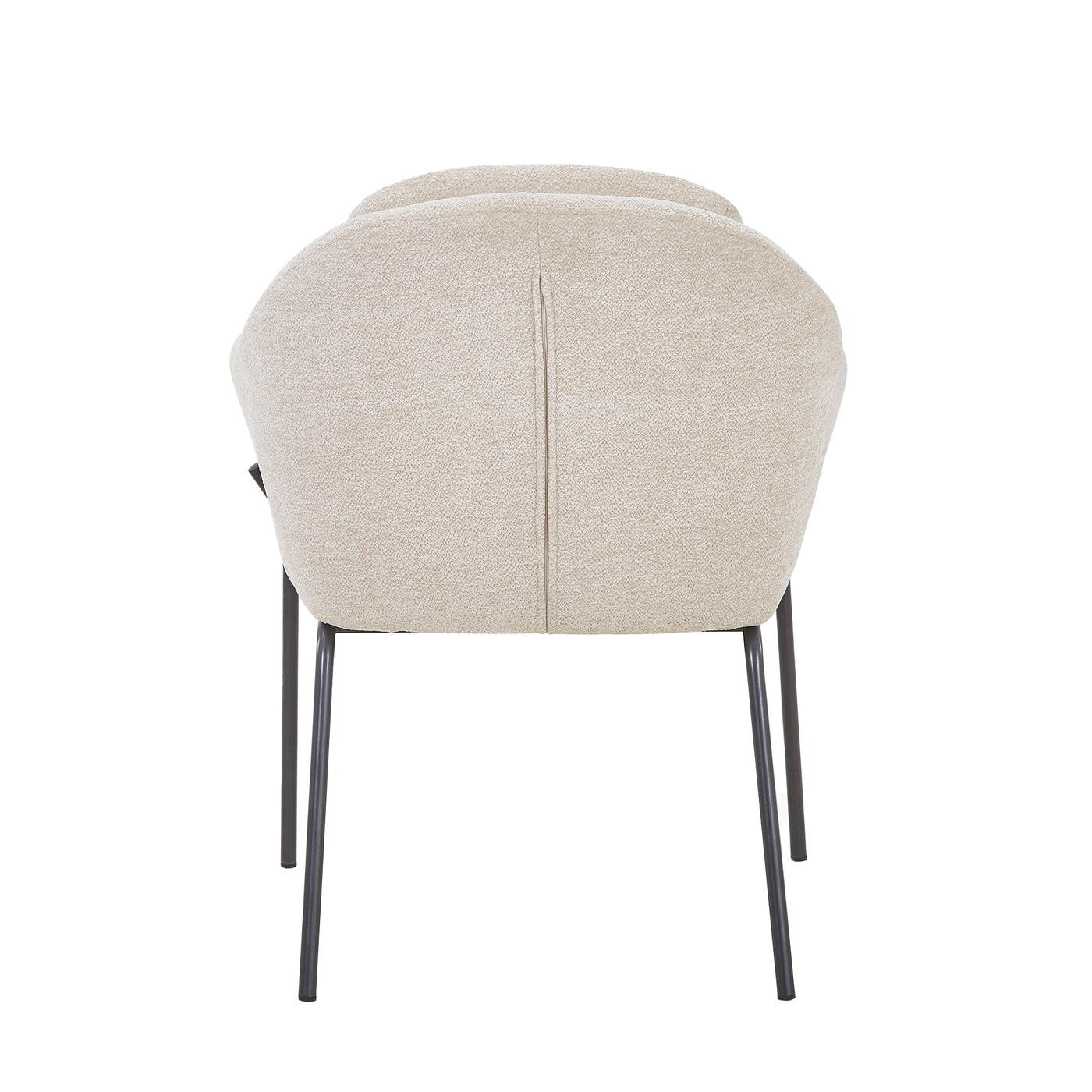 EYLA Chaise en tissu beige pieds en métal noir