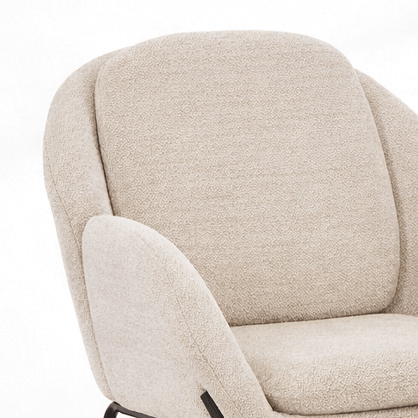 EYLA Chaise en tissu beige pieds en métal noir
