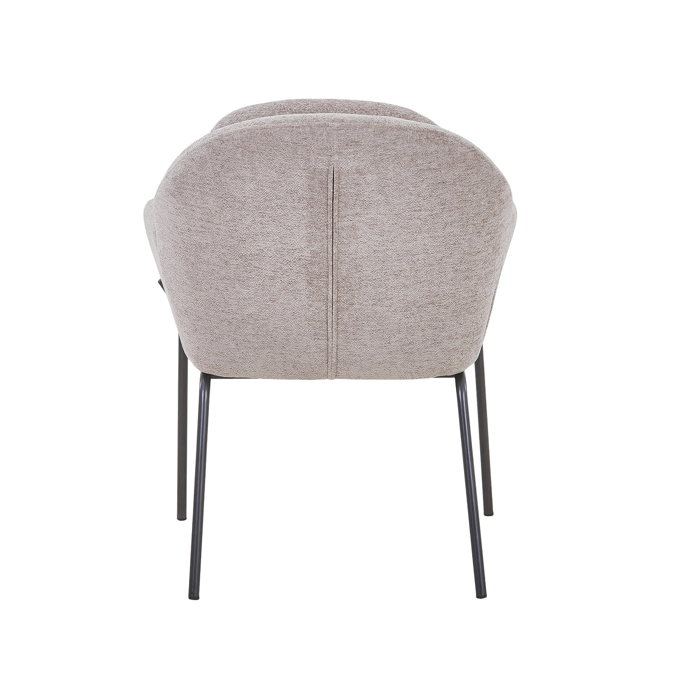 EYLA Chaise en tissu taupe pieds en métal noir