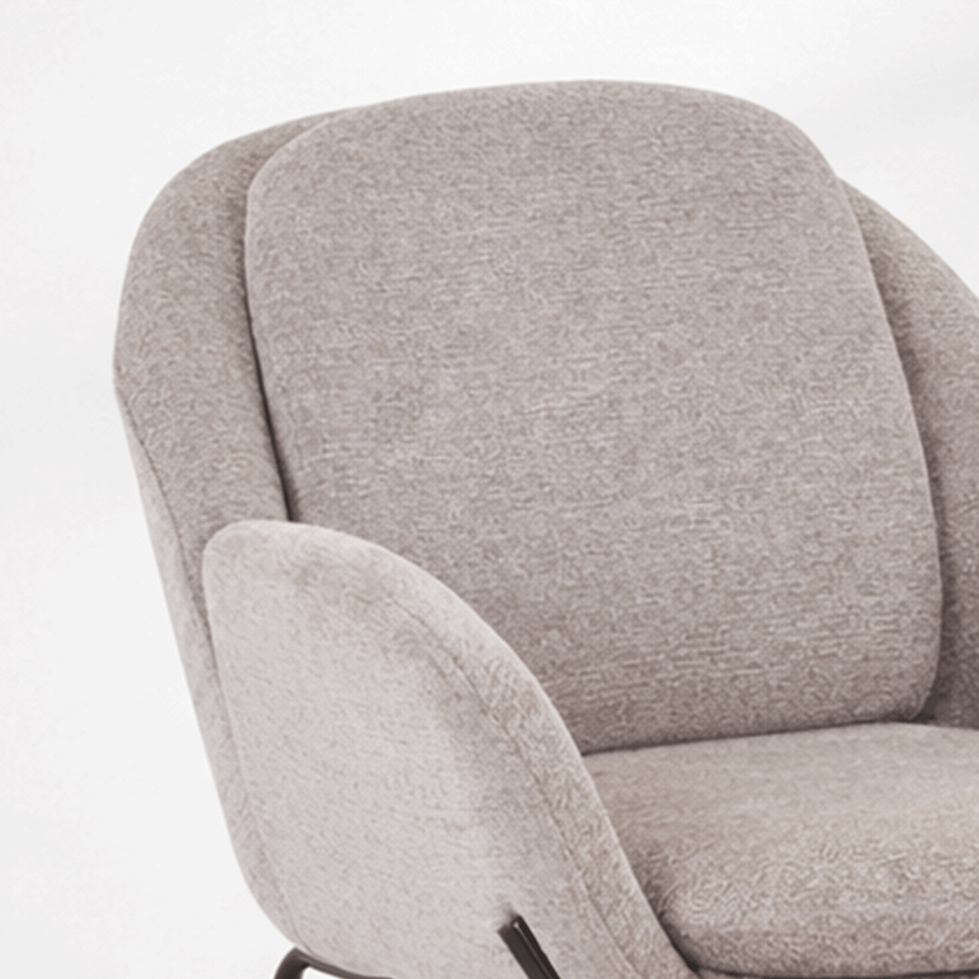 EYLA Chaise en tissu taupe pieds en métal noir