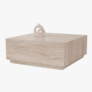 EYRA Table basse carrée beige 90 cm