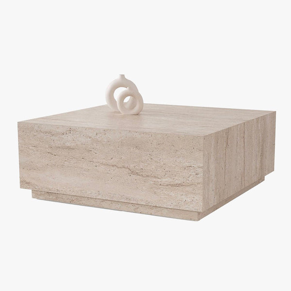 EYRA Table basse carrée beige 90 cm