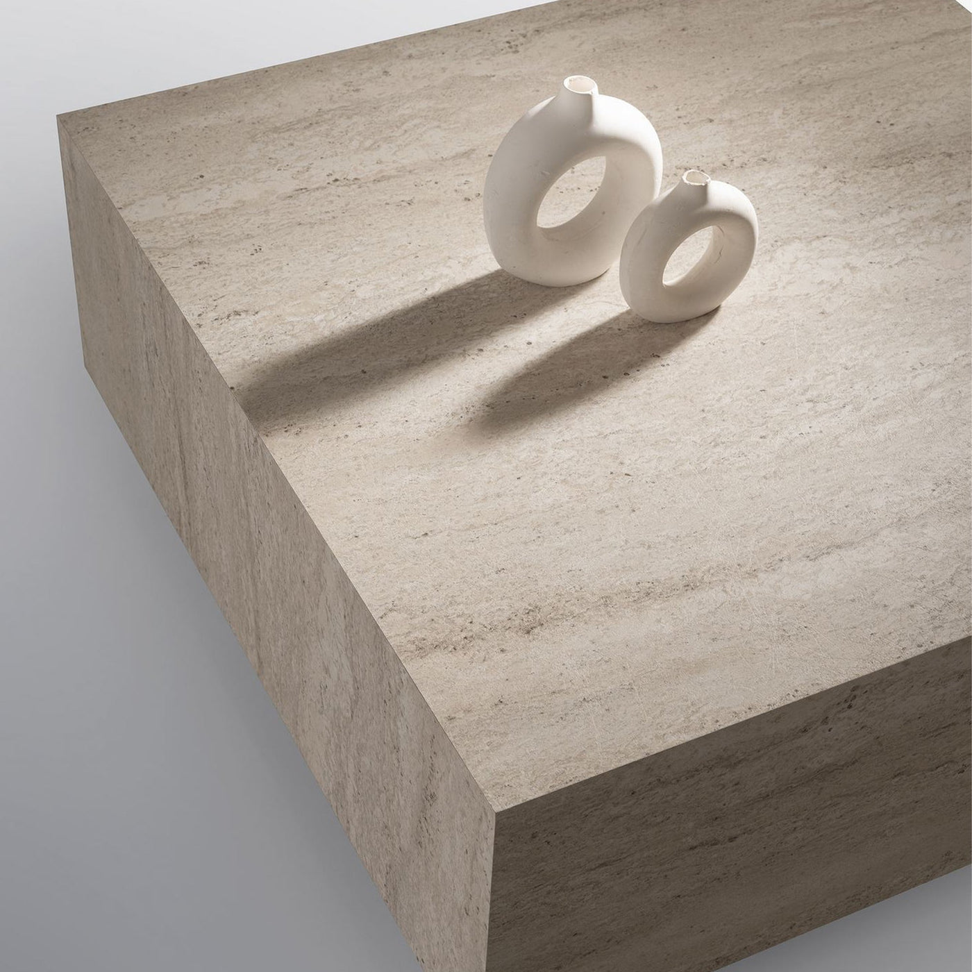 EYRA Table basse carrée beige 90 cm - Table basse - Mobilier Deco