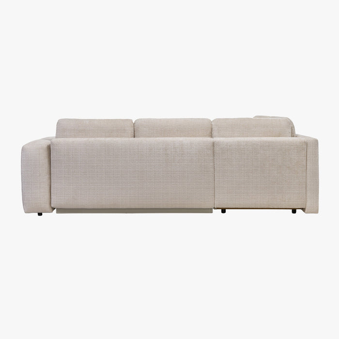 FANY Canapé d'angle convertible en tissu beige - Angle gauche