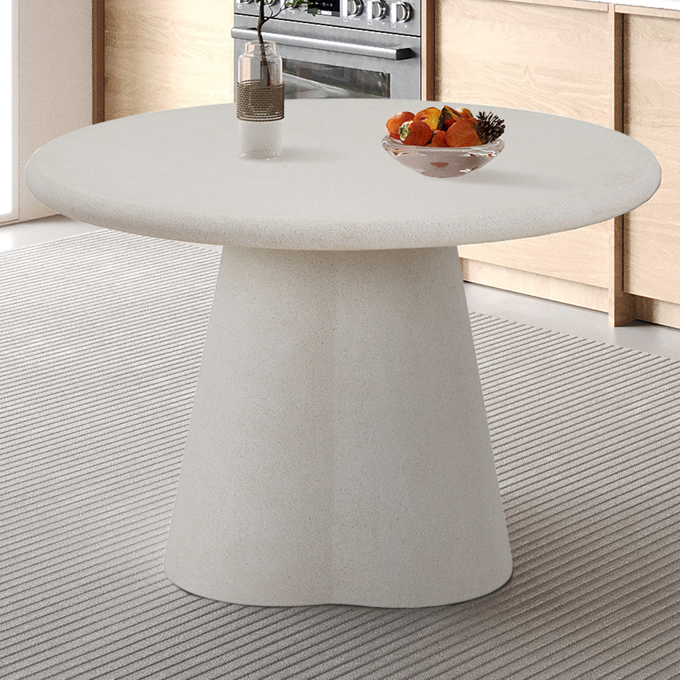 FARO Table à manger ronde couleur ciment 120 cm - Table à manger - Mobilier Deco