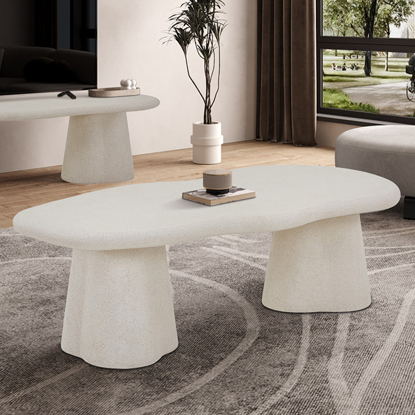 FARO Table basse couleur ciment 130 cm