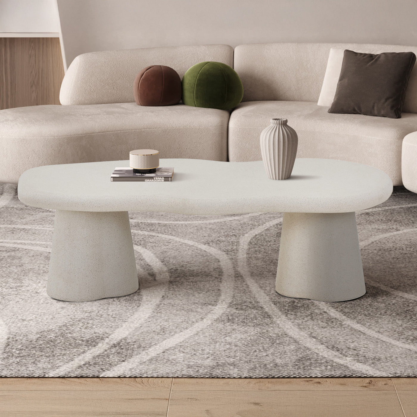 FARO Table basse couleur ciment 130 cm