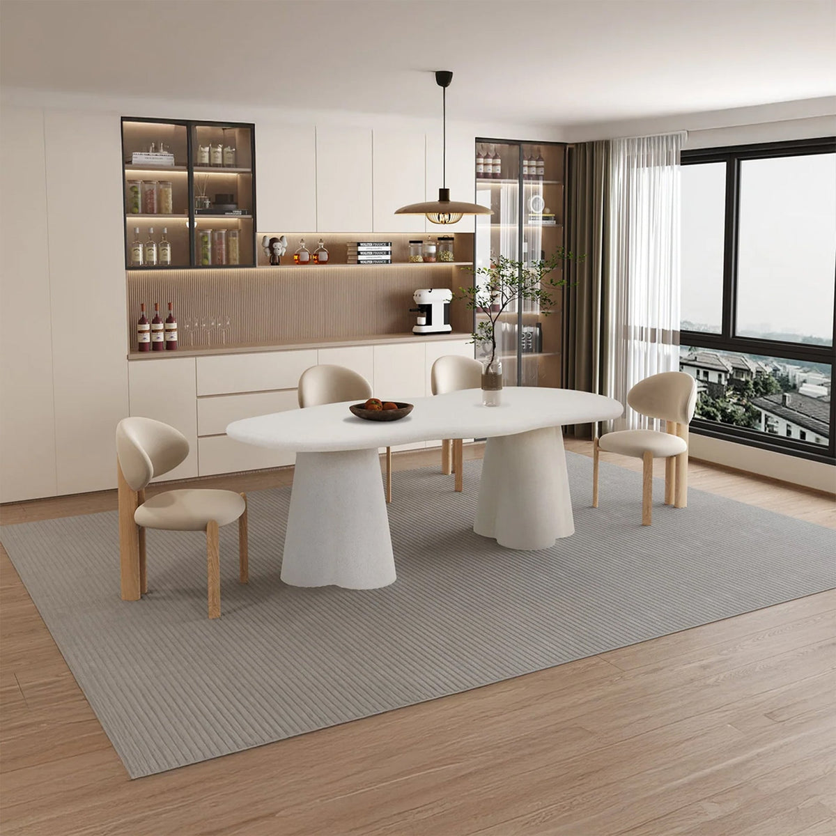 FARO XL Table à manger couleur ciment 220 cm - Table à manger - Mobilier Deco