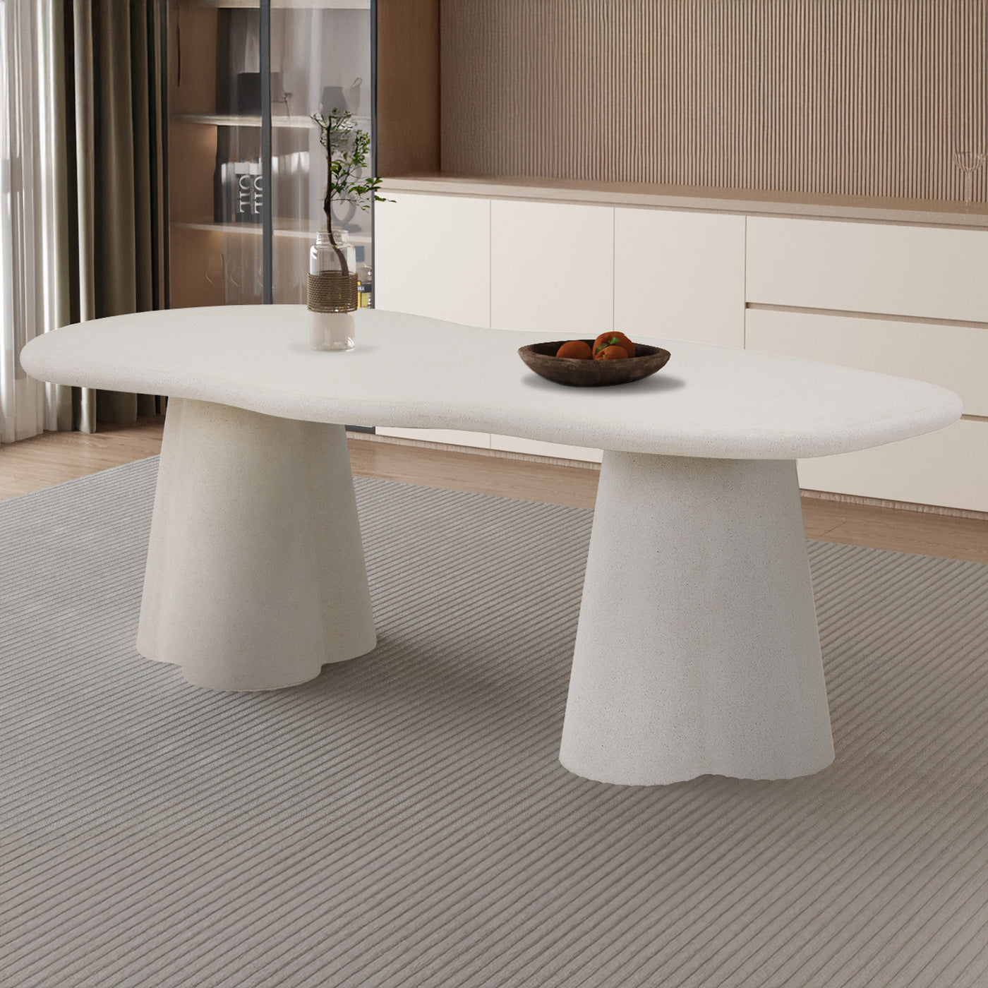 FARO XL Table à manger couleur ciment 220 cm