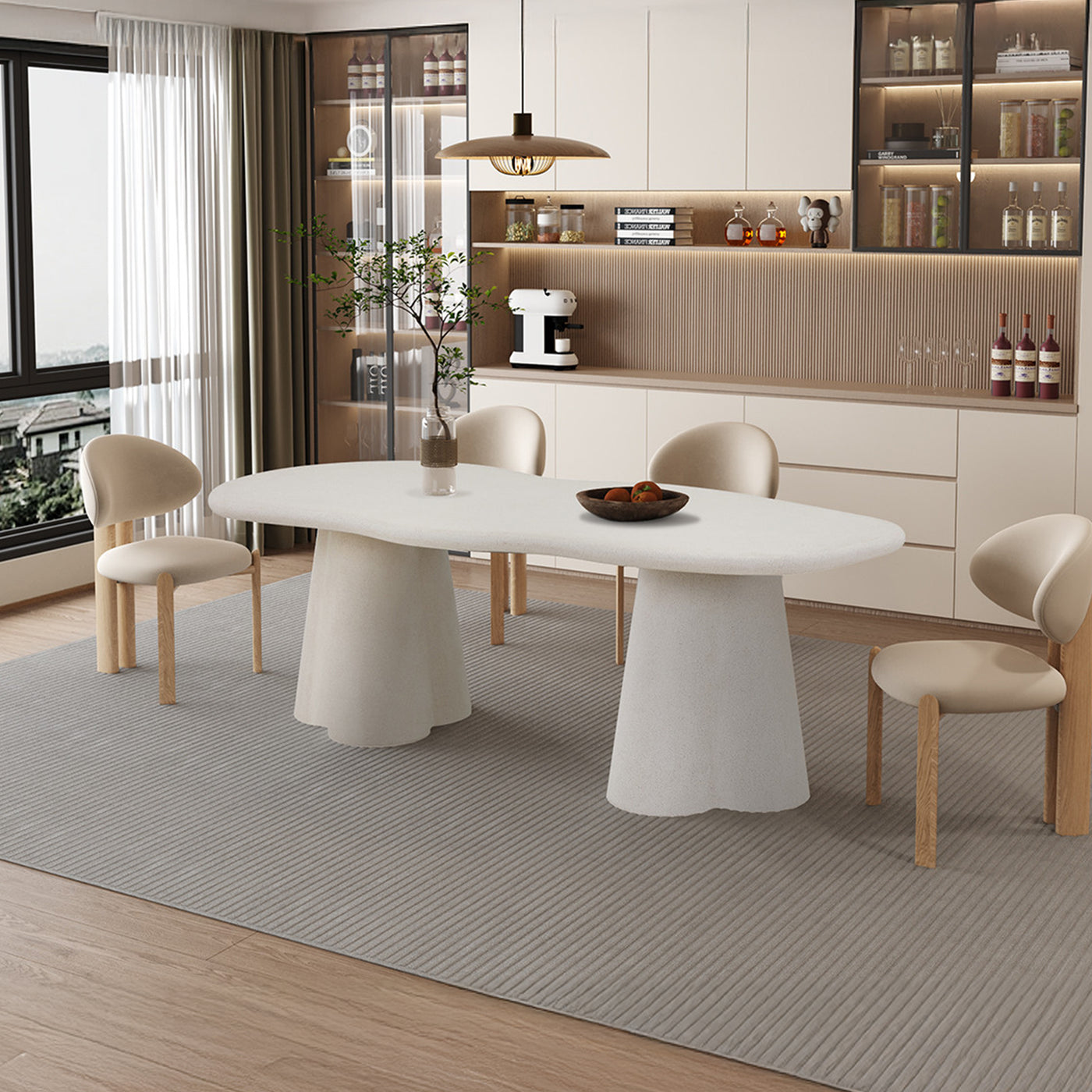 FARO XL Table à manger couleur ciment 220 cm