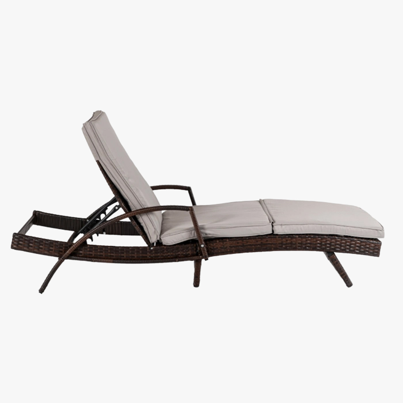 FELIZ Fauteuil de jardin inclinable gris et marron