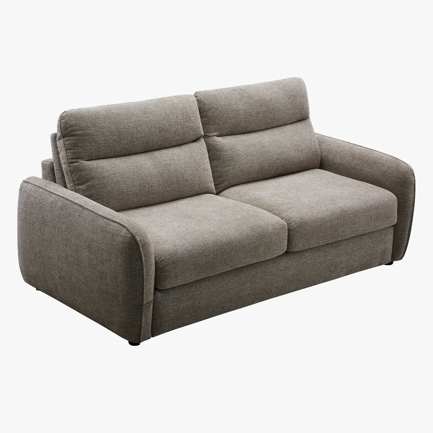 FELYA Canapé 3 places convertible matelas 12 cm en tissu taupe - Canapés convertibles - Mobilier Deco