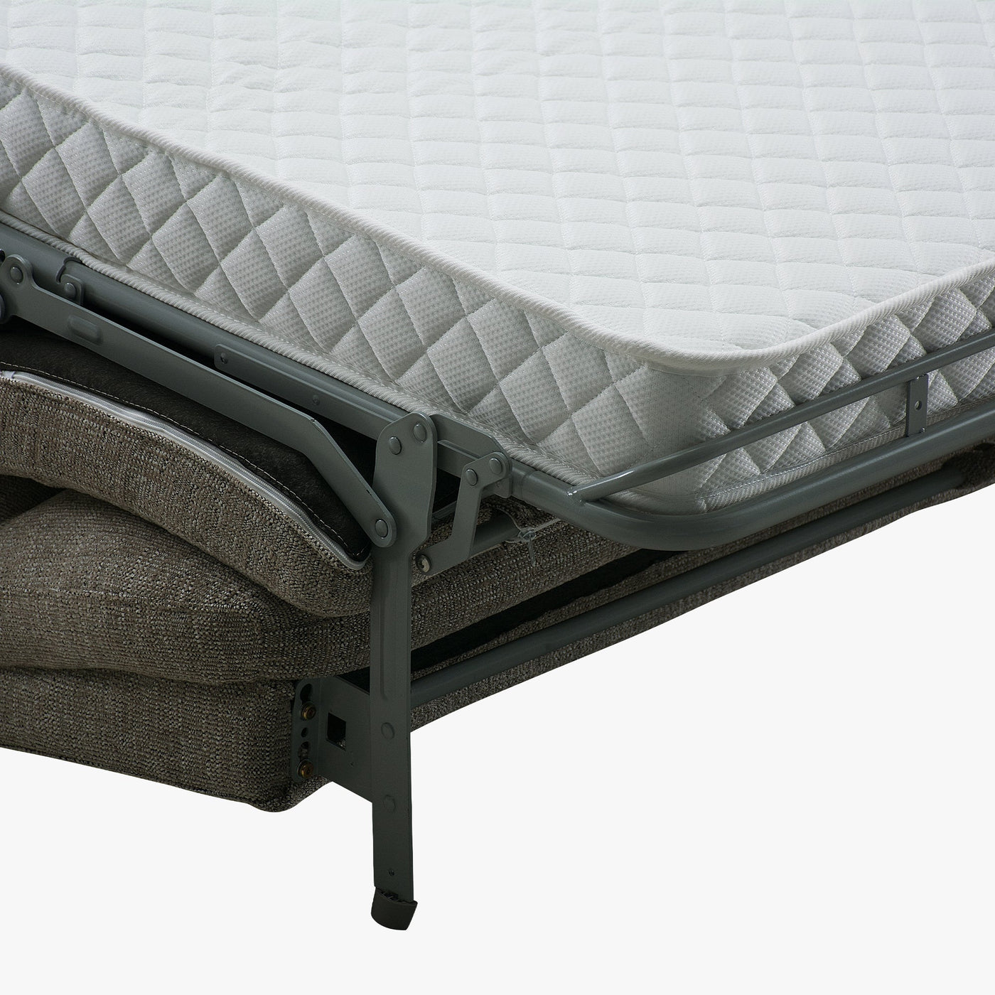 FELYA Canapé 3 places convertible matelas 12 cm en tissu taupe - Canapés convertibles - Mobilier Deco