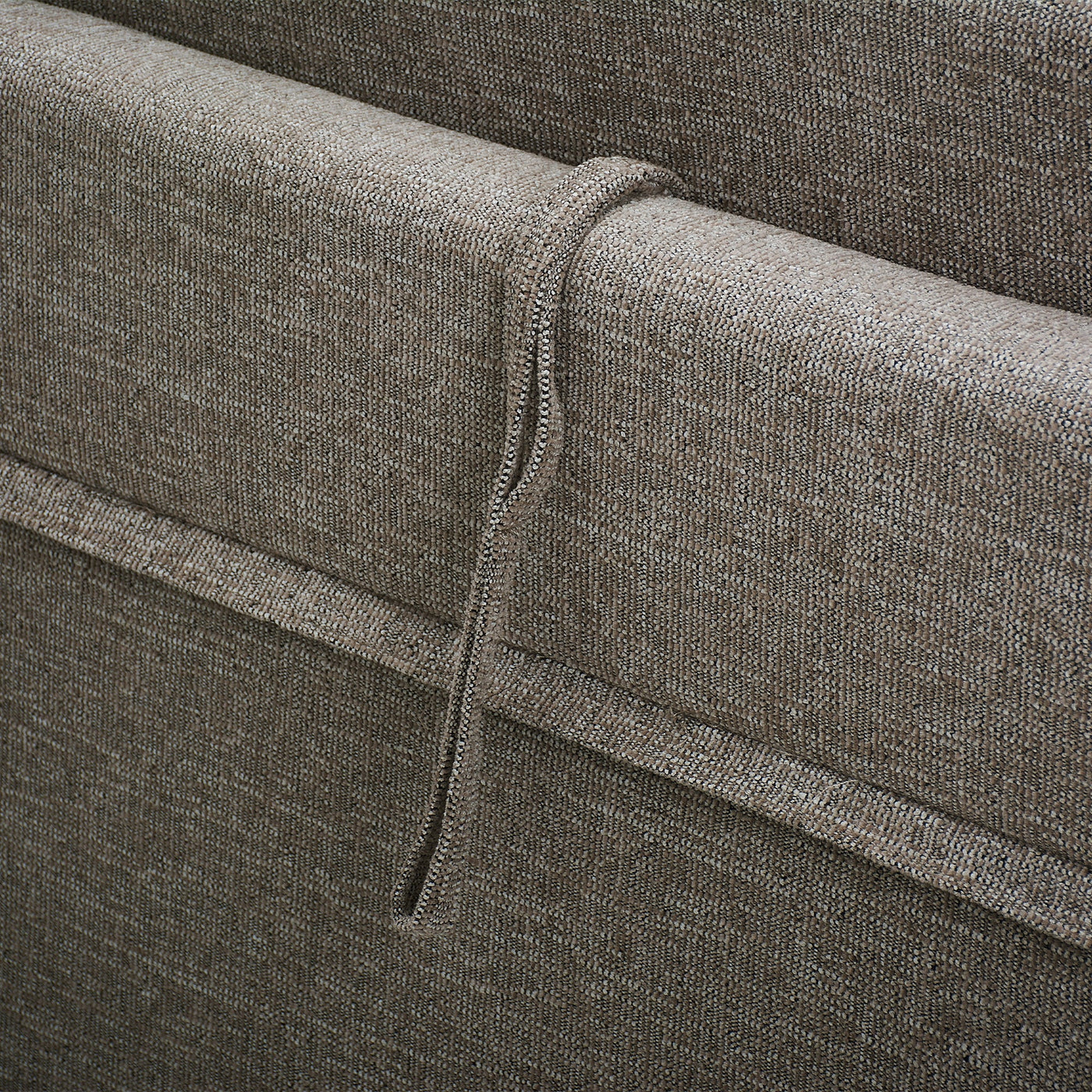 FELYA Canapé 3 places convertible matelas 12 cm en tissu taupe - Canapés convertibles - Mobilier Deco