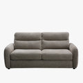 FELYA Canapé 3 places convertible matelas 12 cm en tissu taupe
