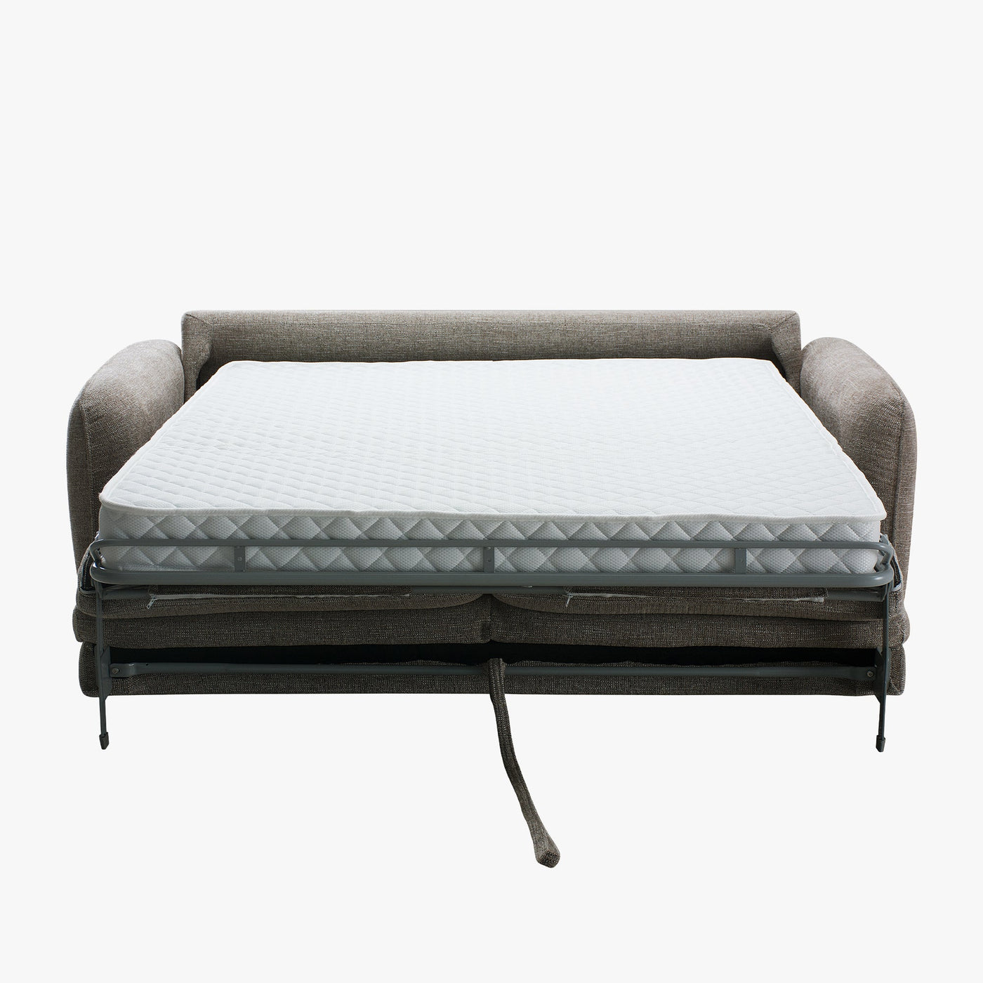 FELYA Canapé 3 places convertible matelas 12 cm en tissu taupe - Canapés convertibles - Mobilier Deco