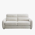 FELYA Canapé 3 places convertible matelas 12 cm en tissu écru