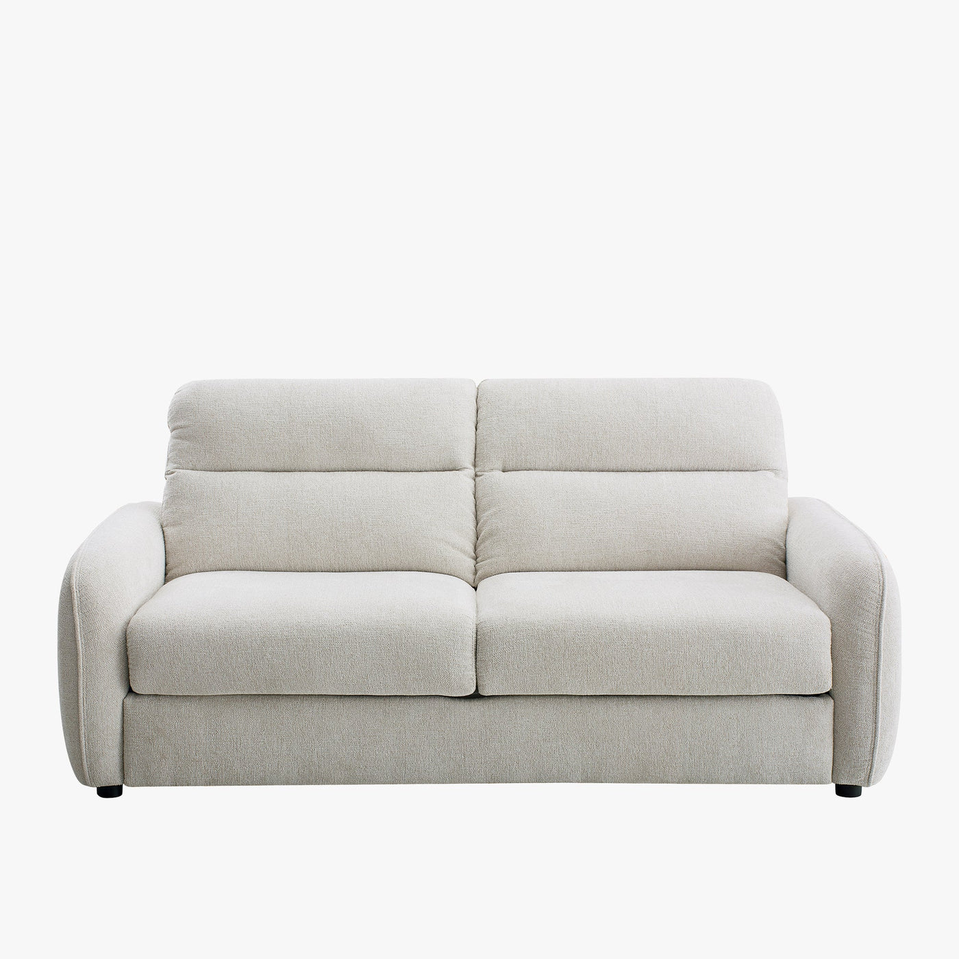 FELYA Canapé 3 places convertible matelas intégré en tissu écru - Canapés convertibles - Mobilier Deco