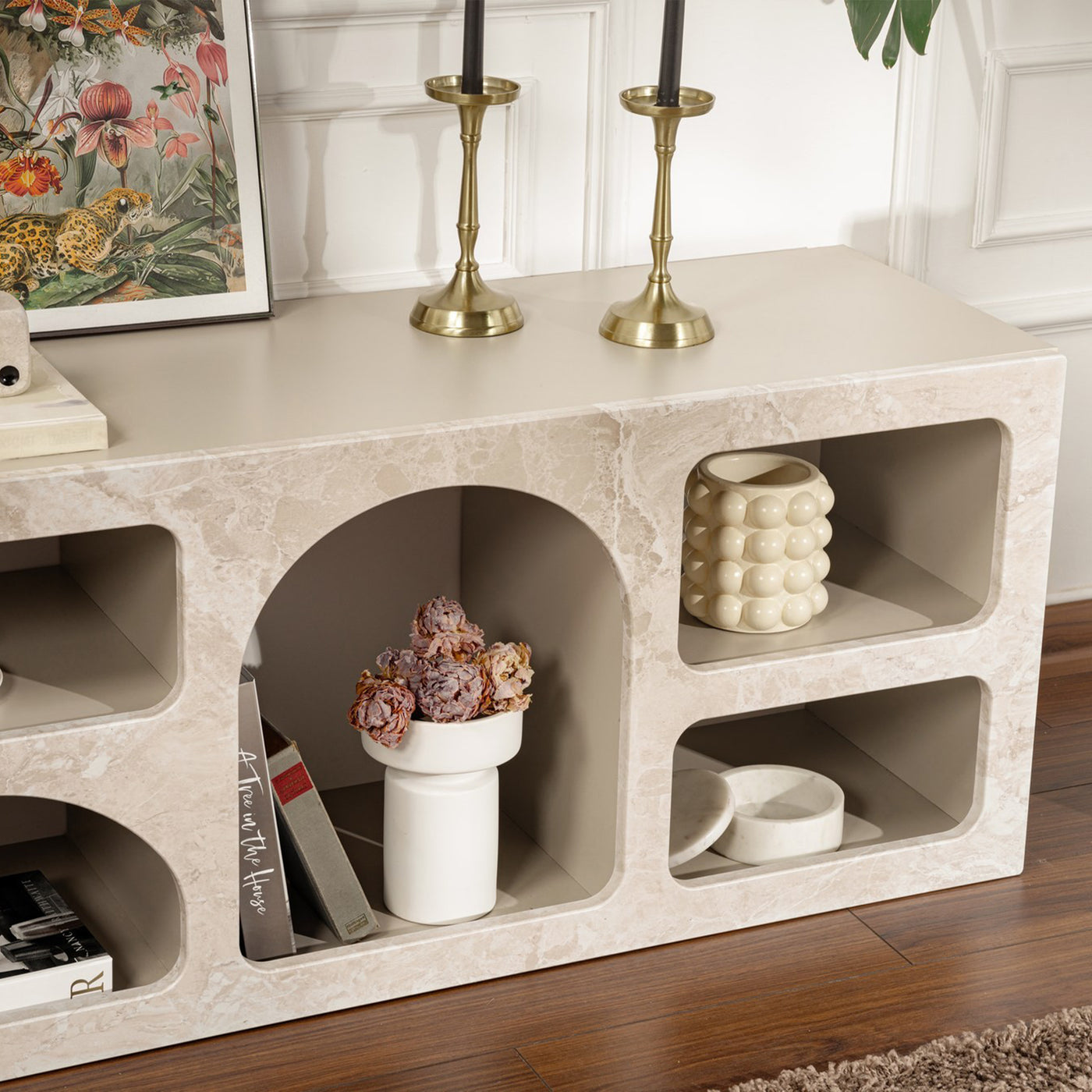 FIANA Meuble TV 7 niches beige