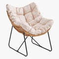 FINN Fauteuil de jardin beige pieds en métal noir