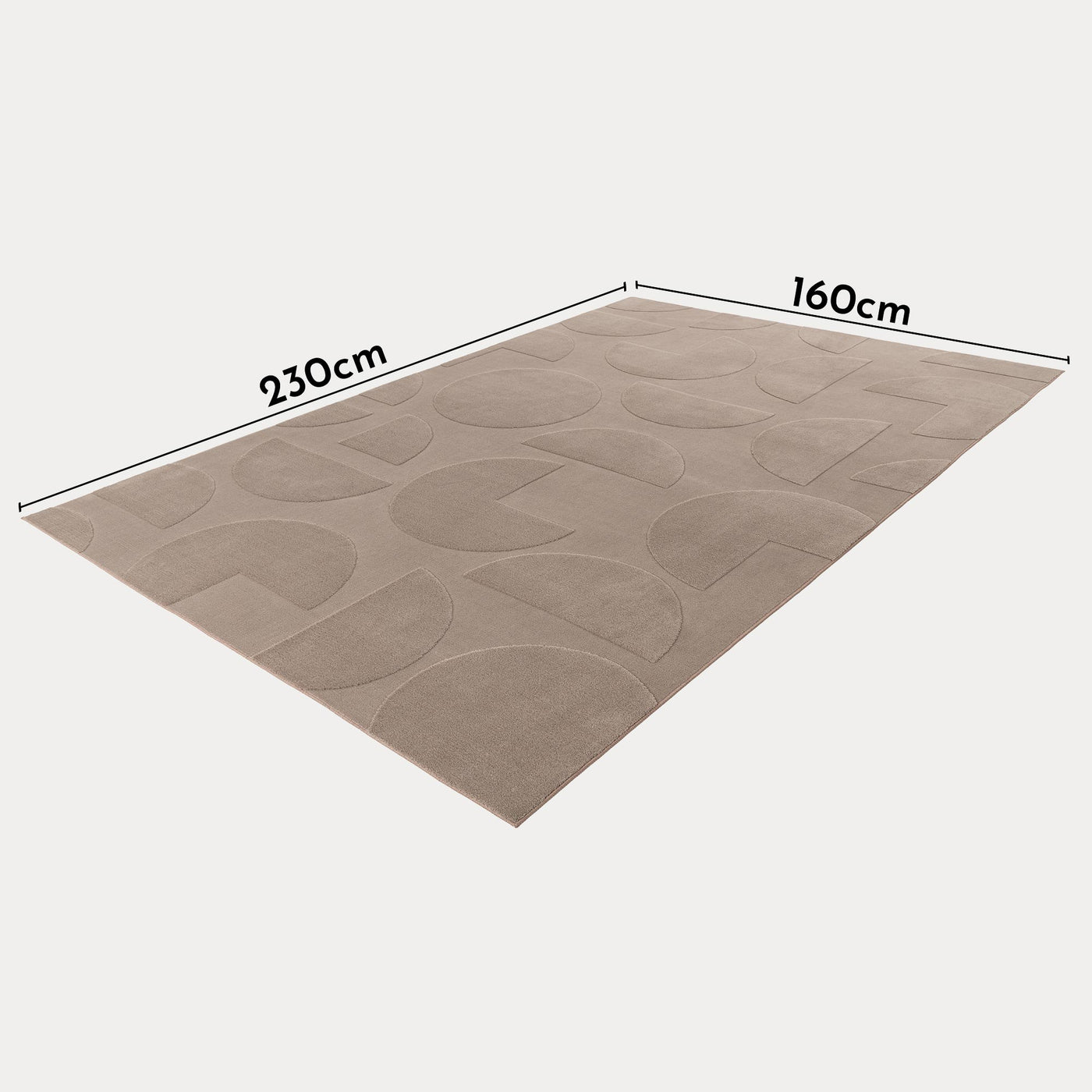 FOCUS Tapis en tissu doux à motif taupe - 160x230 cm