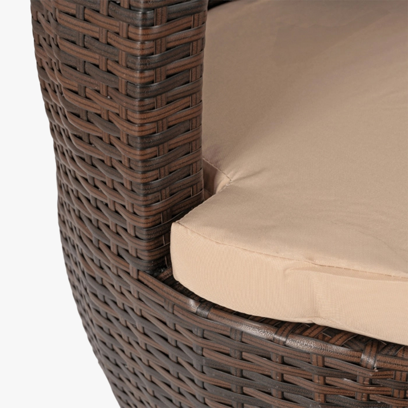 FRIO Ensemble de mobilier de jardin 2 places beige avec table en verre