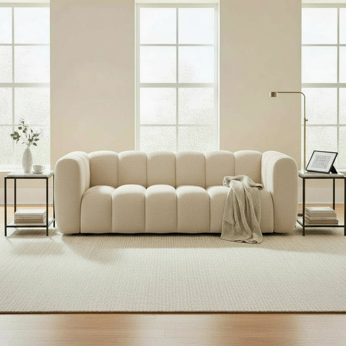 GABY Canapé 3 places en tissu beige