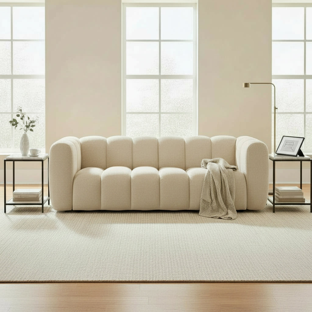 GABY Canapé 3 places en tissu beige