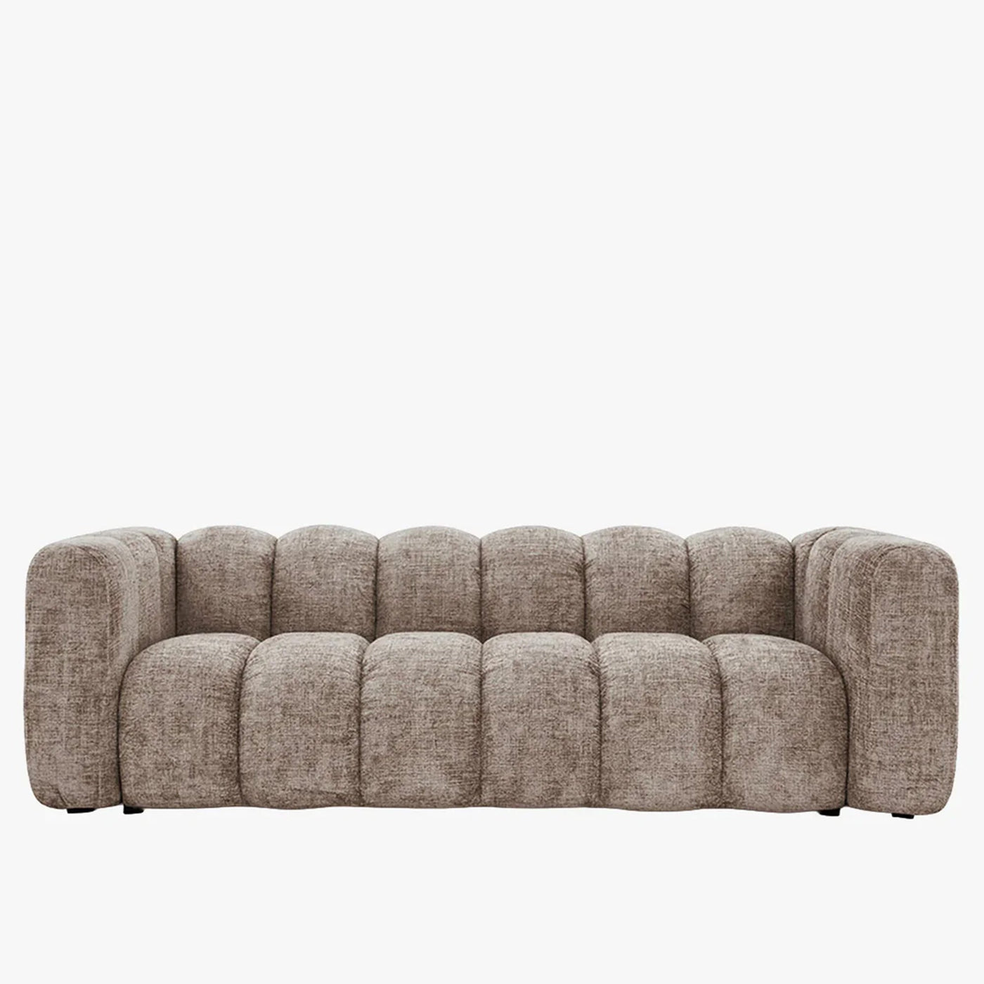 GABY Canapé 3 places en tissu taupe - Canapés fixes - Mobilier Deco