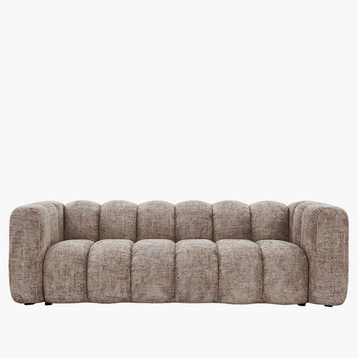 GABY Canapé 3 places en tissu taupe