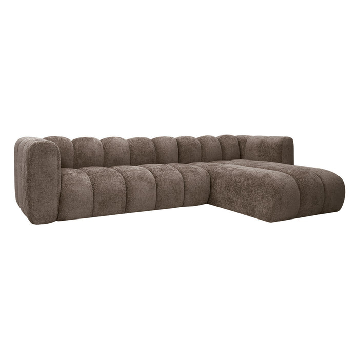 GABY Canapé d'angle réversible en tissu taupe foncé
