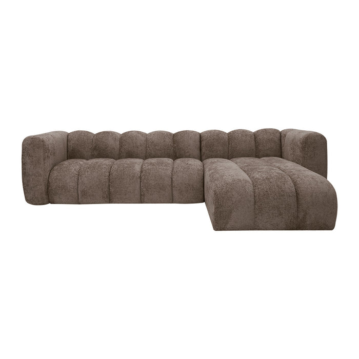 GABY Canapé d'angle réversible en tissu taupe foncé