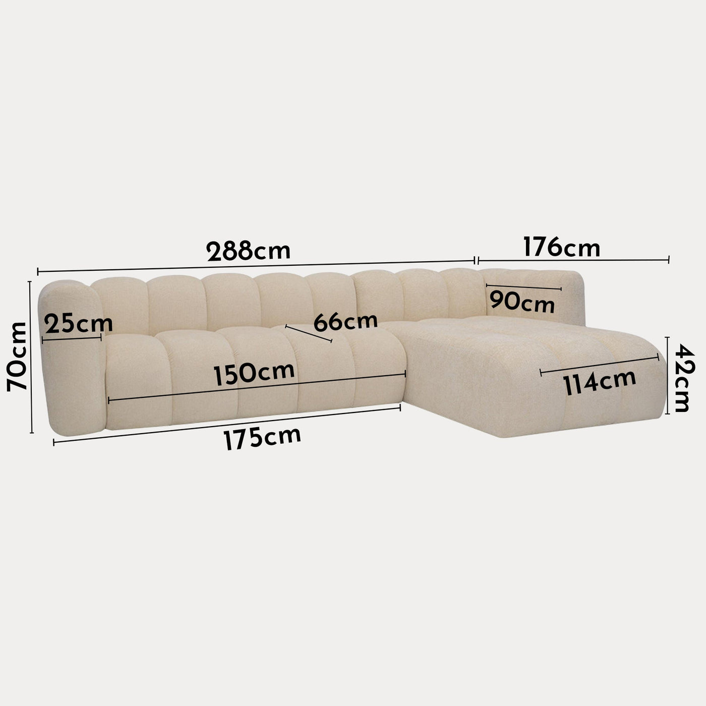 GABY Canapé d'angle réversible en tissu beige - Canapés d'angle - Mobilier Deco