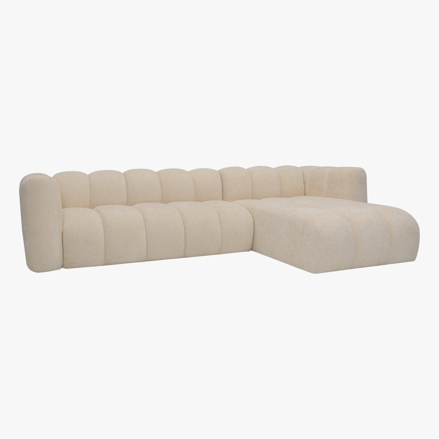 GABY Canapé d'angle réversible en tissu beige - Canapés d'angle - Mobilier Deco