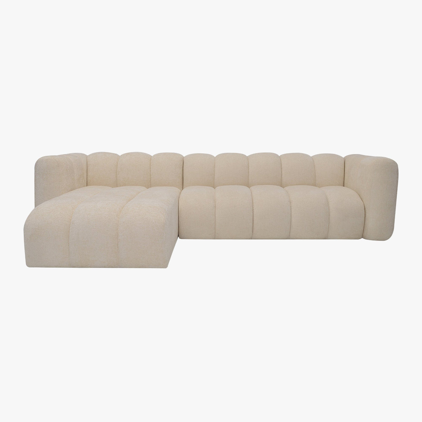 GABY Canapé d'angle réversible en tissu beige - Canapés d'angle - Mobilier Deco