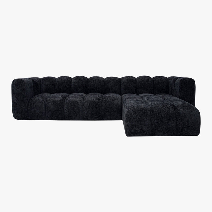 GABY Canapé d'angle réversible  en tissu noir