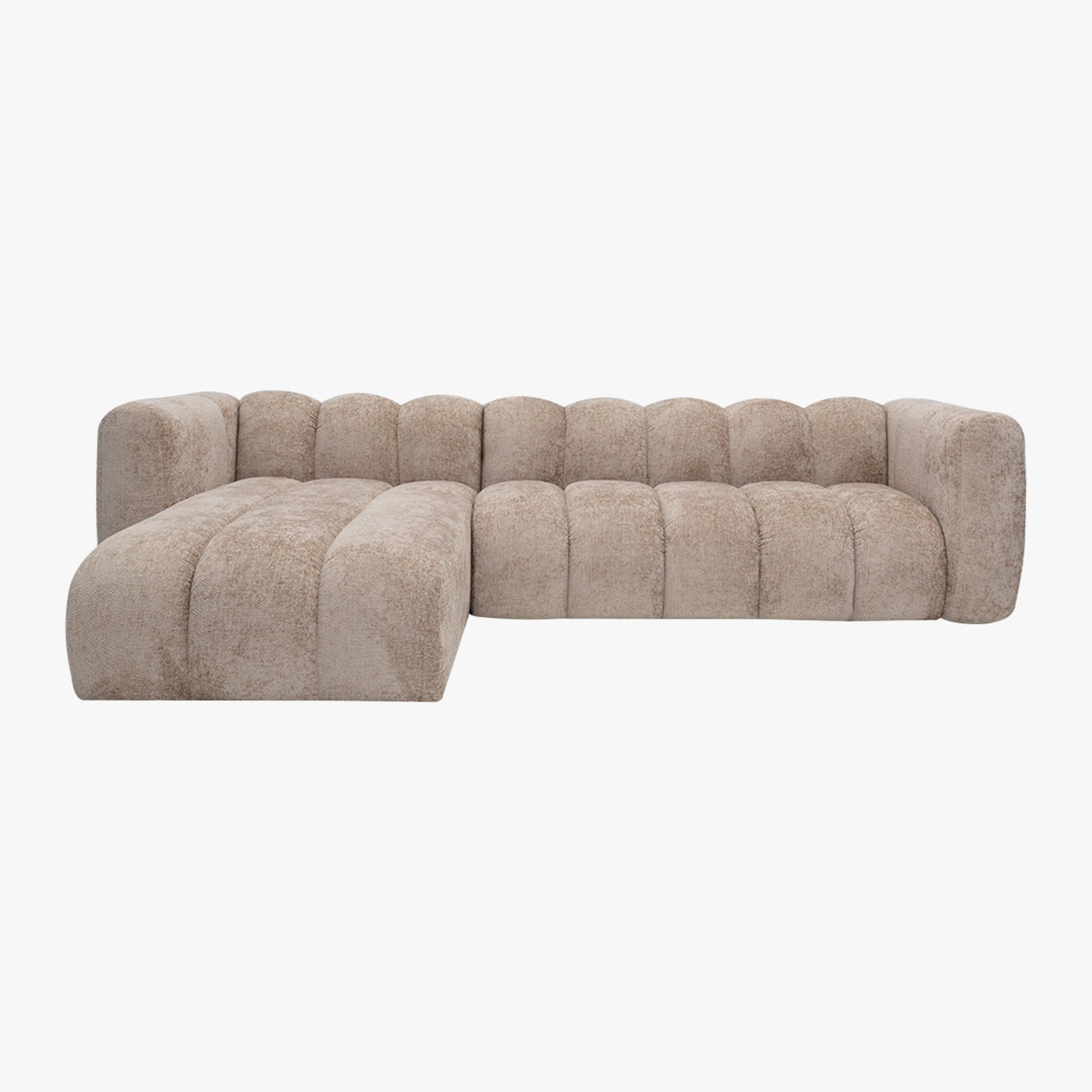 GABY Canapé d'angle réversible en tissu taupe - Canapés d'angle - Mobilier Deco