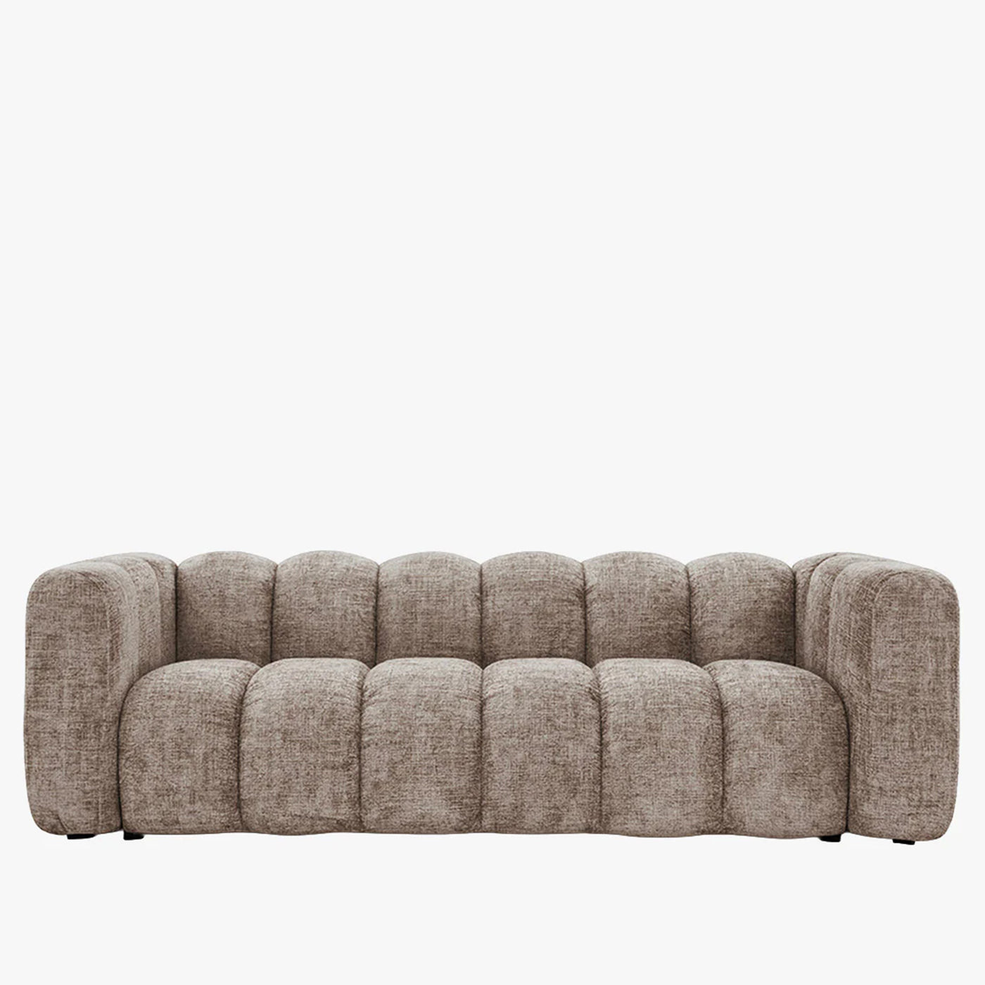 GABY Canapé 3 places en tissu taupe