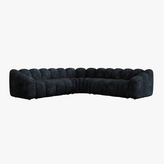 GABY XL Canapé d'angle réversible en tissu noir