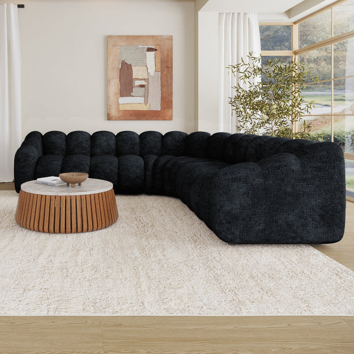GABY XL Canapé d'angle réversible en tissu noir
